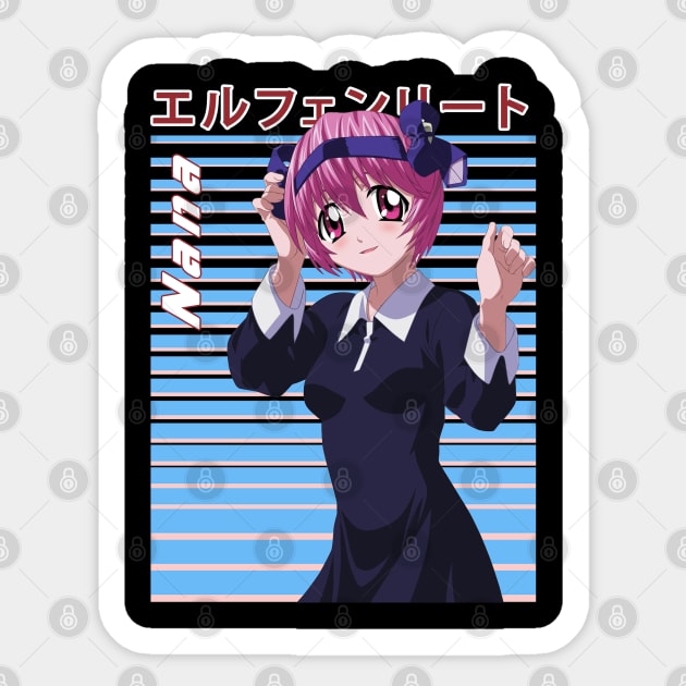 Manga Magic Immerse In The World Of Elfen Lied Sticker by Super Face